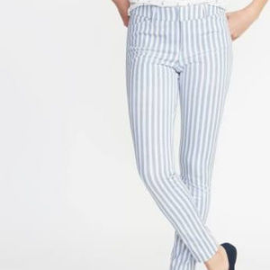 Old Navy Blue White Striped Pixie Pants NWT SZ 8